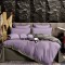 Lenjerie din matase,pat dublu,6 piese,mov gri-A585