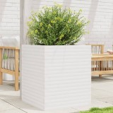Cumpara ieftin Jardinieră de grădină, alb, 60x60x68,5 cm, lemn masiv de pin