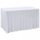 Cumpara ieftin Huse elastice de masă lungi, 2 buc., alb, 120 x 60,5 x 74 cm, vidaXL
