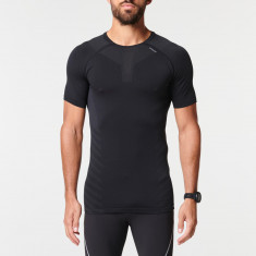 Tricou alergare respirant KIPRUN SKINCARE Negru Bărbați