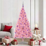 vidaXL Pom de Crăciun artificial pre-iluminat Roz 180 cm PVC 3397082