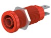 Soclu Banană 4mm Roşu Nichelat pentru Panou