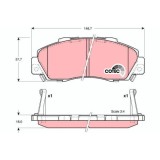 Placute frana Honda Accord 6 (Ck, Cr-V 1 (Rd), Hr-V (Gh), Integra Coupe (Dc2, Prelude 5 (Bb ), punte fata, cu indicator uzura acustic, TRW