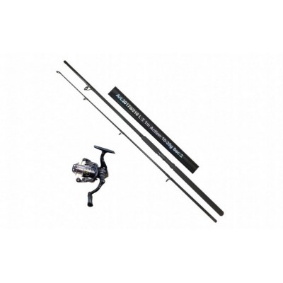 Set complet cu lanseta spinning 2,1 m fibra de compozit si mulineta foto