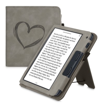 Husa pentru Kobo Libra 2, Piele ecologica, Gri, kwmobile, 56581.02 foto