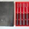 Set 4 furculite speciale, cu maner de lemn si 4 varfuri tip tepuse, 15cm