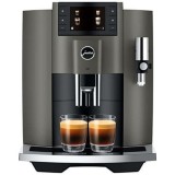 Espressor automat Jura E8 Piano Dark Inox, 1450W, 15 bar, 17 bauturi, sistem spumare lapte, rezervor apa 1.9l, recipient cafea 280g, argintiu