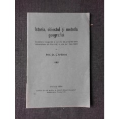 ISTORIA, OBIECTUL SI METODICA GEOGRAFIEI - C. BRATESCU