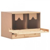 Cuibar găini cu 2 compartimente, 63x40x45 cm, lemn masiv pin, vidaXL
