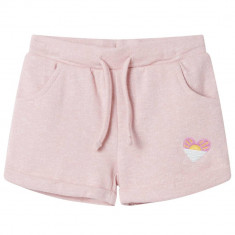 Pantaloni scurti pentru copii cu snur, roz deschis combinat, 128 GartenMobel Dekor