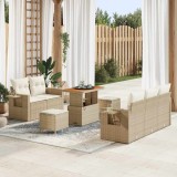 VidaXL Set de canapele pentru grădină 8 pcs Bej poliratan