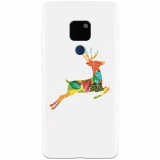 Husa silicon pentru Huawei Mate 20, Colorful Reindeer Jump Illustration