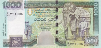 Bancnota Sri Lanka 1.000 Rupii 2006 - P120d UNC foto