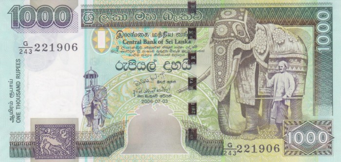 Bancnota Sri Lanka 1.000 Rupii 2006 - P120d UNC