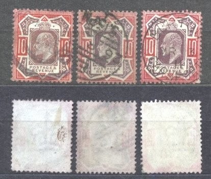 Great Britain 1902 Small lot 3 x King Edward VII 10P Mi.113A used AM.278