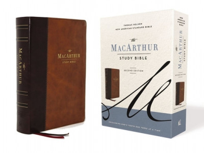 Nasb, MacArthur Study Bible, 2nd Edition, Leathersoft, Brown, Comfort Print: Unleashing God&amp;#039;s Truth One Verse at a Time foto