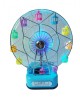 Cutie Muzicala Roata Mare cu Lumini, Albastra, 22cm, Cheita, Plastic, Cadou Aniversare