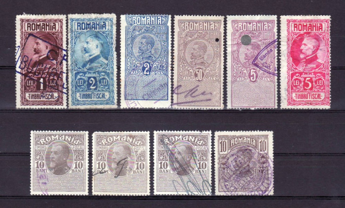 Romania Ferdinand I lot timbre fiscale