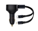 INCARCATOR auto Baseus Enjoyment,cablu inclus max 75cm,1 x USB Type-C(T) max 5V/3A 30W,1x Lightning 5V/3A total output 25 cm,pt. bricheta auto,negru &amp;