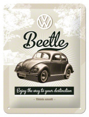 Placa metalica - Volkswagen Retro Beetle - 15x20 cm foto