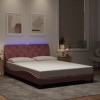 VidaXL Cadru de pat cu lumini LED, roz, 120x200 cm, catifea 3213848