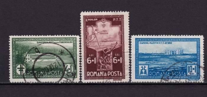 ✅RO 1932 LP 100 &quot; Sanatoriul P.T.T. &quot;, serie stampilata