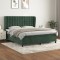 vidaXL Pat box spring cu saltea, verde &icirc;nchis, 180x200 cm, catifea 3129468