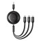 CABLU alimentare si date Baseus Free2Draw, Fast Charging Data Cable pt. smartphone, retractabil, USB la Micro-USB+Lightning + USB Type-C 100W, 1.1m, n