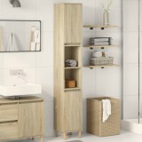 vidaXL Dulap de baie, stejar sonoma, 30x30x190 cm, lemn prelucrat