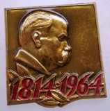 I.413 INSIGNA RUSIA URSS ANIVERSARE 150 ANI SCRIITOR Taras Shevchenko Шевченко, Europa