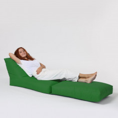 Fotoliu extensibil, Siesta, Ferndale Bean Bag, 55 - 180 cm, poliester impermeabil, verde