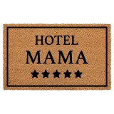 Covoras intrare casa PVC fibre cocos maro negru Hotel Mama 75x45x1 cm