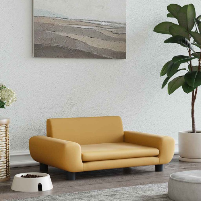 vidaXL Pat de c&acirc;ini, maro, 70x45x33 cm, catifea