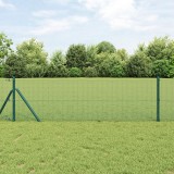 VidaXL Gard din plasă sudată cu 7 st&acirc;lpi verzi 0,8x10 m din oțel