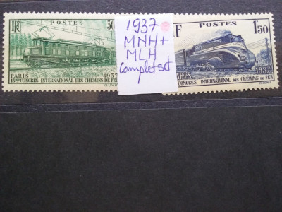 1937-Franta-Locomotive-complet set-MNH+MLH foto