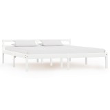 Cumpara ieftin Cadru de pat, alb, 160 x 200 cm, lemn masiv de pin