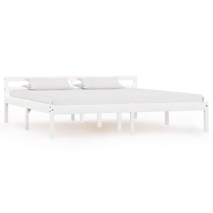 vidaXL Cadru de pat, alb, 160 x 200 cm, lemn masiv de pin 283188