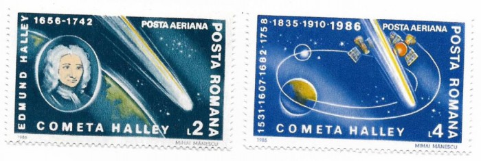 Romania (430) - Intoarcerea Cometei Halley, 1986 - serie neobliterata