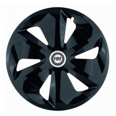 Set 4 capace roti pentru Fiat, model Roco Black, R14