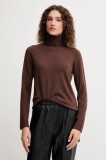 United Colors of Benetton pulover din amestec de l&acirc;nă culoarea gri, light, cu guler, 1035D2551