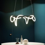 Lustra LED DIVINO Negru 91W cu Tub Silicon Flexibil, Diametru 60cm &ndash; Lumina Reglabila 3000K/4000K/6000K ModernLight Concept