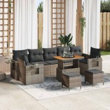 vidaXL Set de canapele pentru grădină 10 pcs Gri poliratan