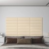 VidaXL Panouri de perete, 12 buc., crem, 60x15 cm, textil, 1,08 m²