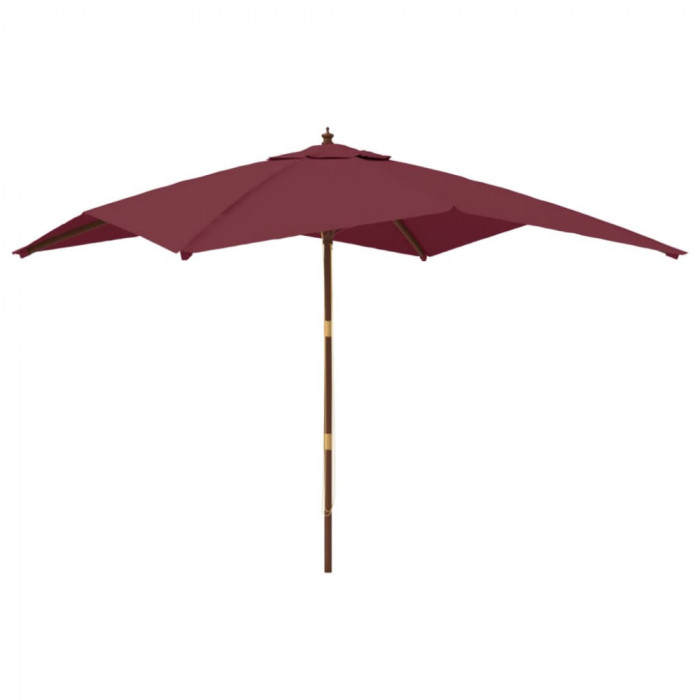 Umbrela de gradina stalp din lemn, rosu bordo, 300x300x273 cm GartenMobel Dekor