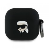 Husa Karl Lagerfeld 3D Karl&#039;s Head pentru Apple AirPods 4, Neagra