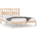 Cumpara ieftin Cadru de pat dublu, 135x190 cm, lemn masiv de pin