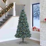 vidaXL Brad artificial iluminat de Crăciun cu set de globuri 240 cm 3396197