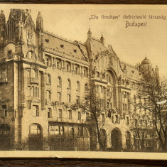 (95) CARTE POSTALA UNGARIA - BUDAPESTA - PALATUL "THE GRESHAM" - CIRCULATA 1912