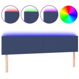 Cumpara ieftin Tablie de pat cu LED, albastru, 180x5x78/88 cm, textil