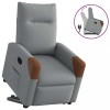 VidaXL Fotoliu rabatabil cu ridicare, gri deschis, material textil 3324006